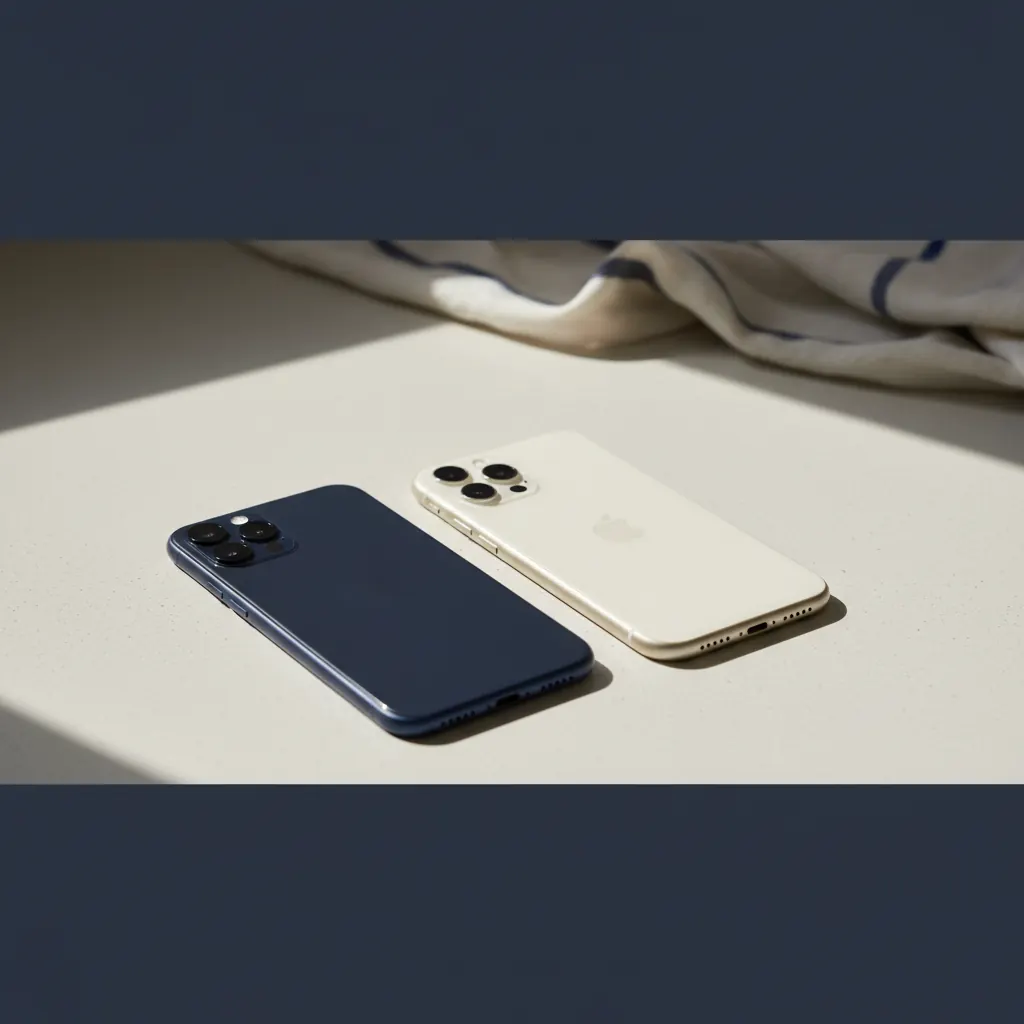 A split image showing a Google Pixel phone and an Apple iPhone side by side, both displaying a simple, user-friendly interface.